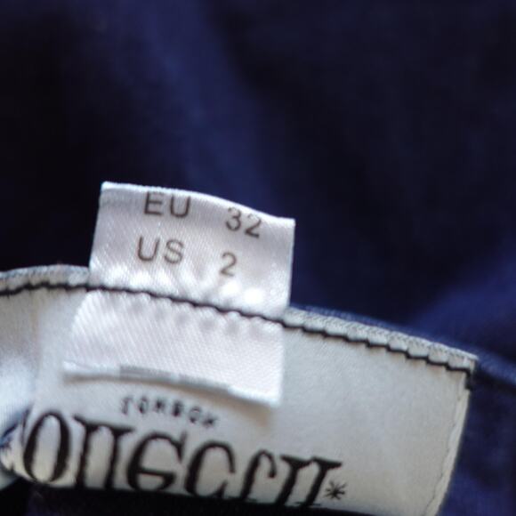 Collectif London Jeans 2 XXS Dark Blue High Waisted Wide Leg Retro Vintage Pinup - Picture 10 of 11